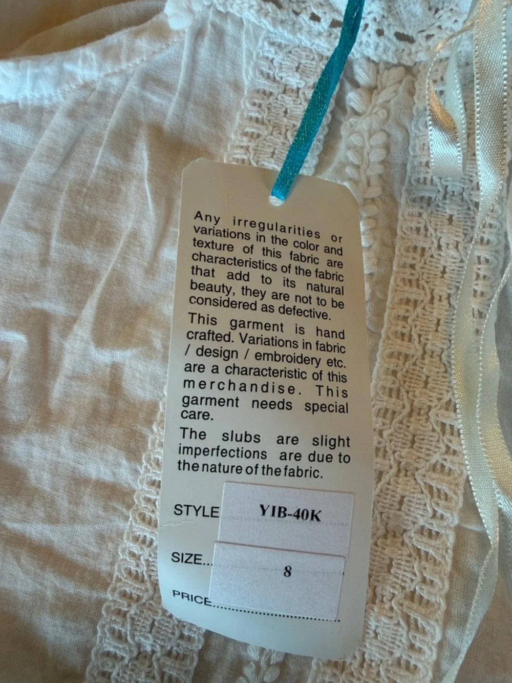 Charming Brand New Ipekevi White Lace Camisole/Dress Girls Size 8 NWT